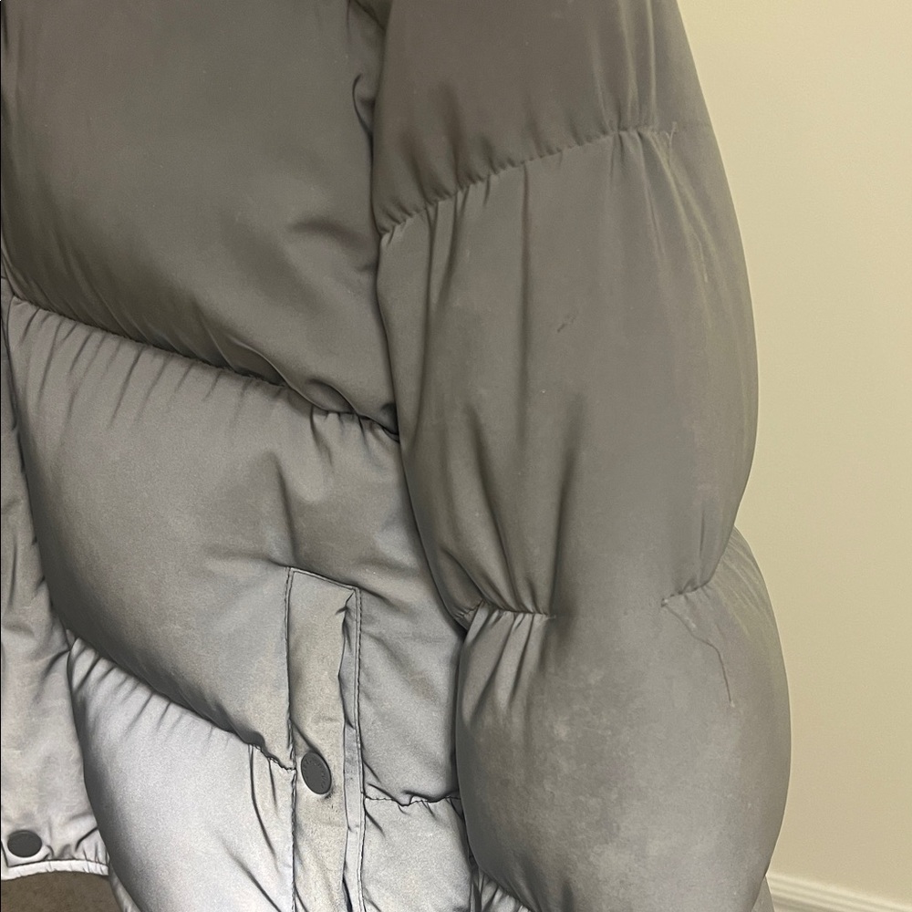 Aritzia Gray Reflective Super Puff Jacket - Picture 7 of 13